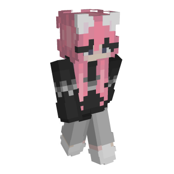 Pink Hair Catgirl Minecraft Skin
