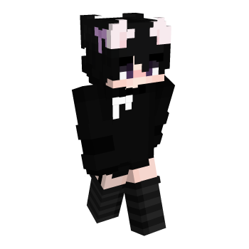 Striped Stockings Black Hair Minecraft Skin
