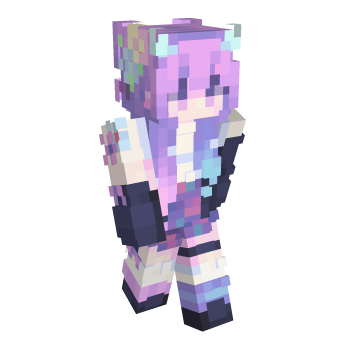 Purple Hair Horns Minecraft Skin