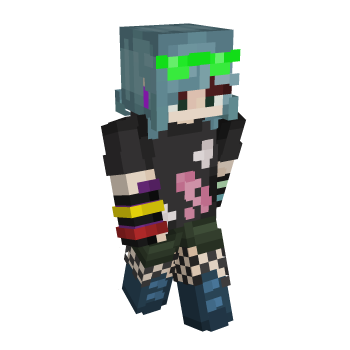Fishnet Blue Hair Minecraft Skin
