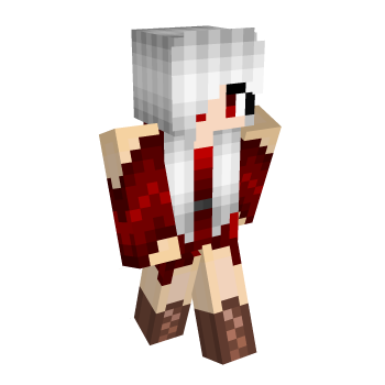 Red White Hair Minecraft Skin