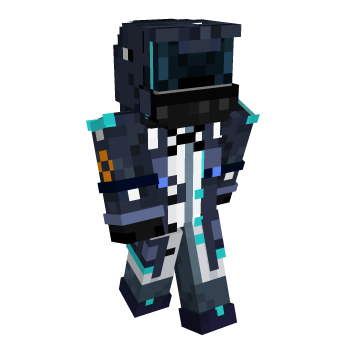 Blue Cyber Minecraft Skin