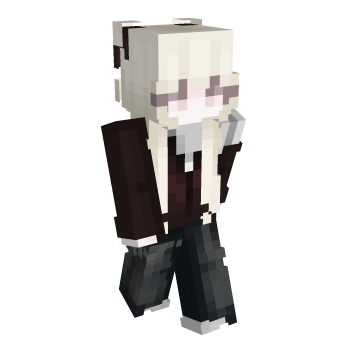 Panda Ears White Hair Minecraft Skin