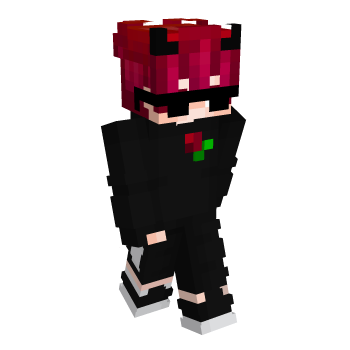Red Hair Horns Minecraft Skin