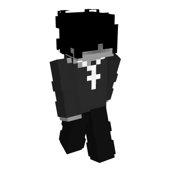 Black Hair Black Hoodie Minecraft Skin