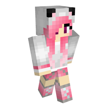 Wolf Girl Pink Minecraft Skin