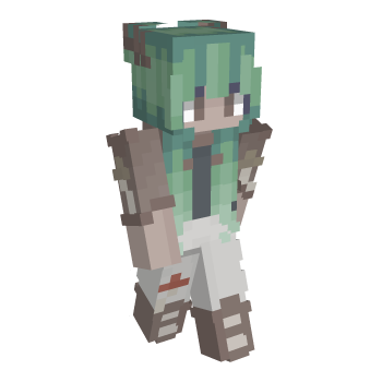 Green Hair Brown Eyes Minecraft Skin