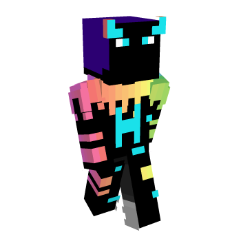 Aqua Rainbow Minecraft Skin