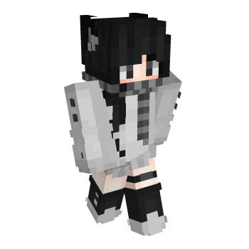 Gray Anime Minecraft Skin