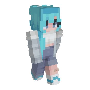 Sweater Blue Hair Minecraft Skin