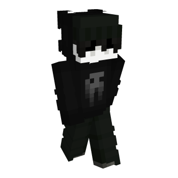 All Black Black Hair Minecraft Skin