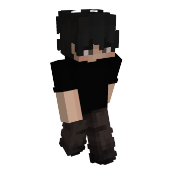 Black Shirt Black Hair Minecraft Skin