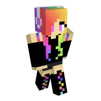 Hipster Rainbow Minecraft Skin