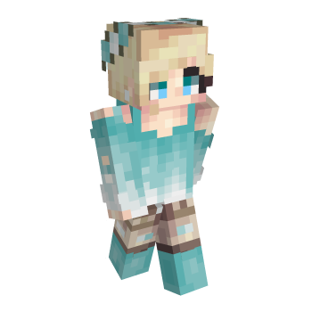 Blue Eyes Dark Teal Tunic Minecraft Skin