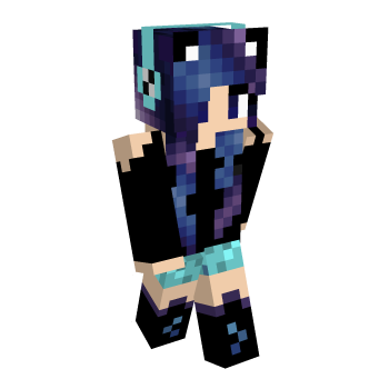 Galaxy Wolf Girl Minecraft Skin