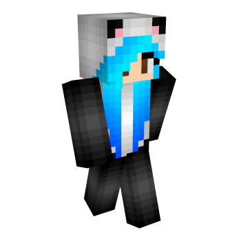 Brown Blue Hair Minecraft Skin