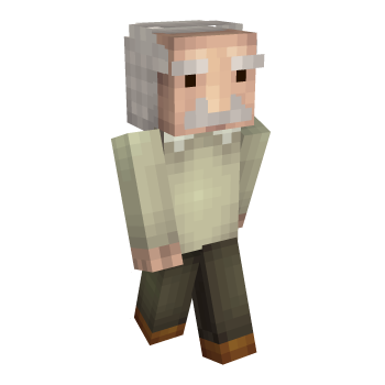 Gray Hair Mustache Minecraft Skin