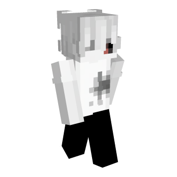 White Hair White Shirt Minecraft Skin
