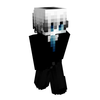 Blue tie White Hair Minecraft Skin