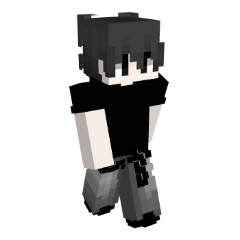 Black And White Boy Minecraft Skin