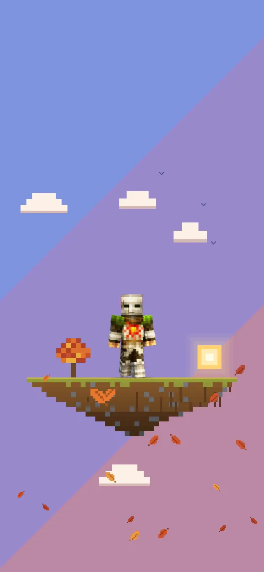 Papel de parede de Minecraft Ilha de outono para phone