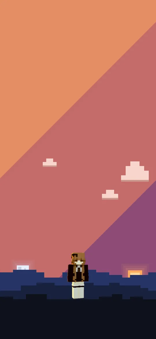 Papel de parede de Minecraft LabySky ao pôr do sol para phone