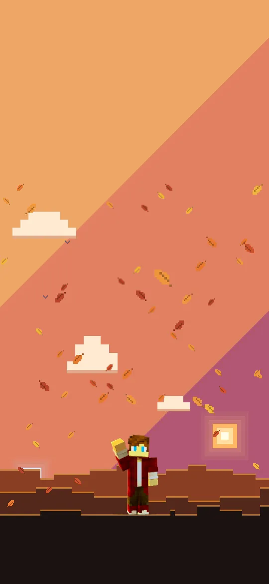 Papel de parede de Minecraft Folhas caindo para phone