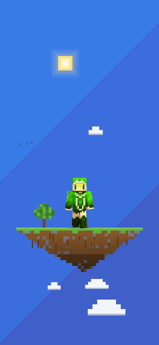 Papel de parede de Minecraft Ilha no céu para phone