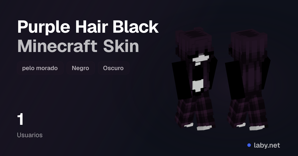 Purple Hair Black Minecraft Skin | Laby