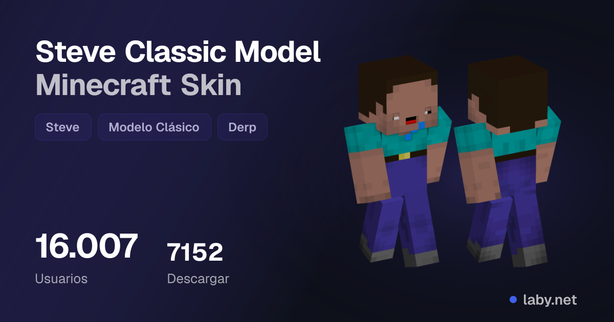 Steve Classic Model Minecraft Skin | Laby