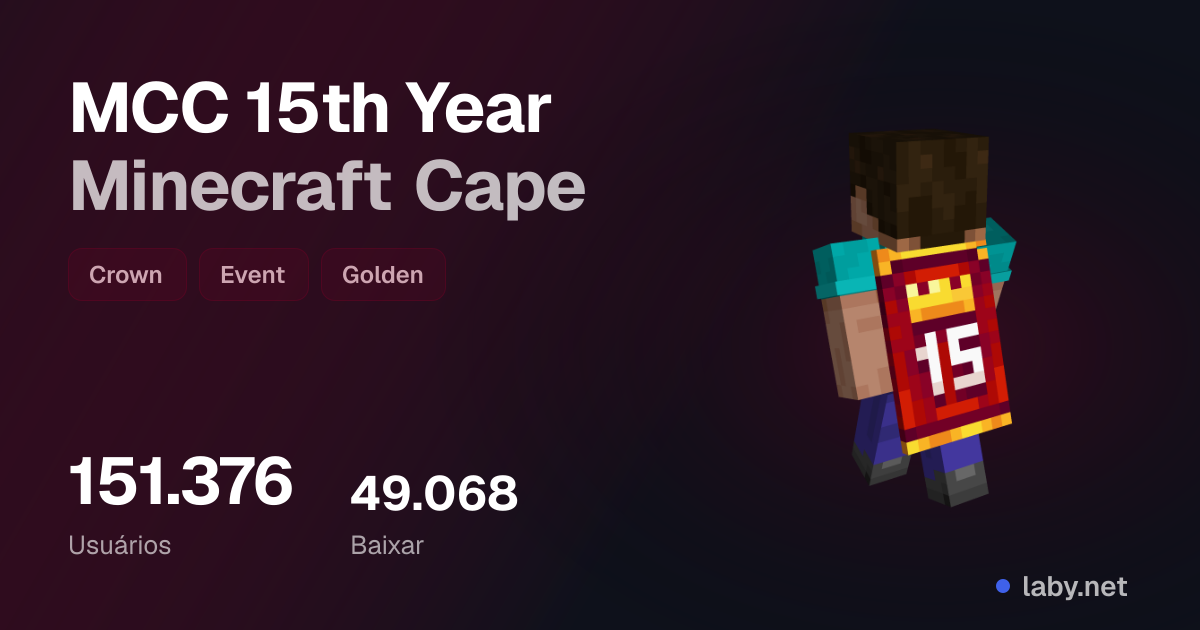 MCC 15th Year Minecraft Cape | Laby